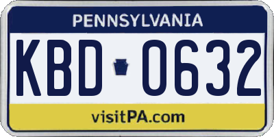 PA license plate KBD0632