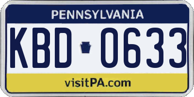PA license plate KBD0633