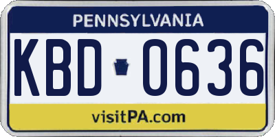 PA license plate KBD0636