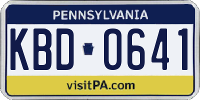 PA license plate KBD0641