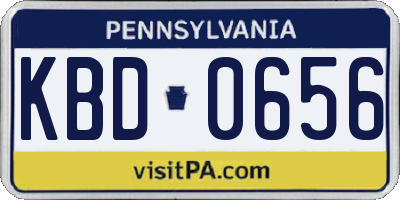 PA license plate KBD0656