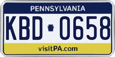 PA license plate KBD0658