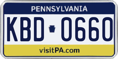 PA license plate KBD0660