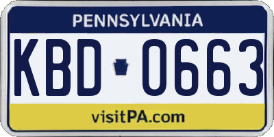 PA license plate KBD0663