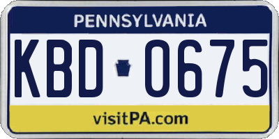 PA license plate KBD0675