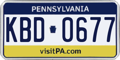 PA license plate KBD0677