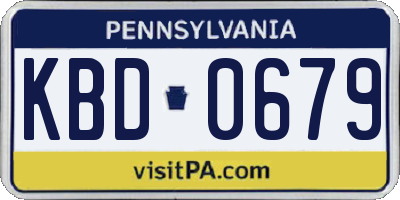 PA license plate KBD0679