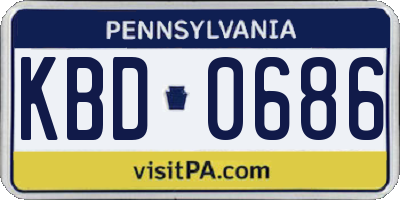 PA license plate KBD0686