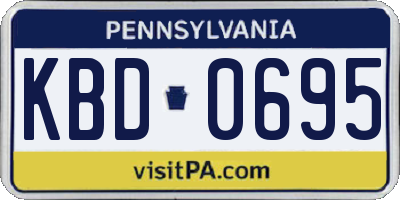 PA license plate KBD0695