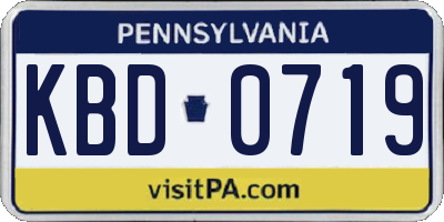 PA license plate KBD0719