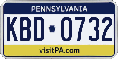 PA license plate KBD0732