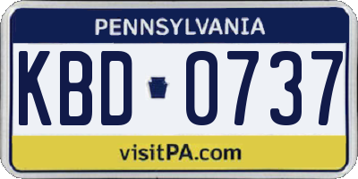 PA license plate KBD0737