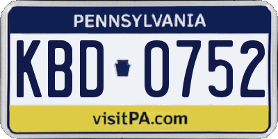 PA license plate KBD0752