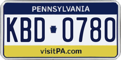 PA license plate KBD0780
