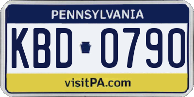 PA license plate KBD0790