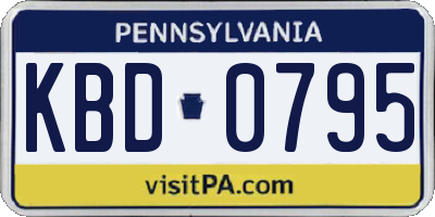 PA license plate KBD0795