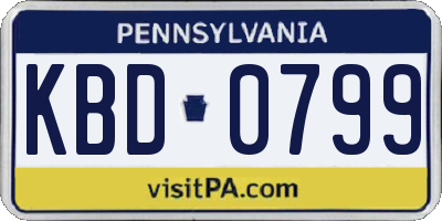 PA license plate KBD0799