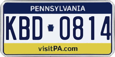 PA license plate KBD0814