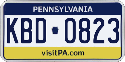 PA license plate KBD0823