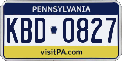 PA license plate KBD0827