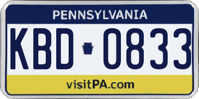 PA license plate KBD0833