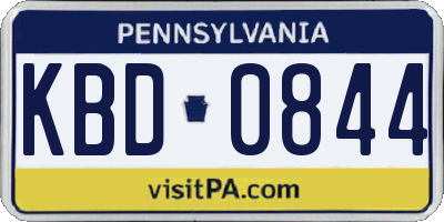 PA license plate KBD0844