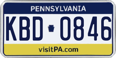 PA license plate KBD0846