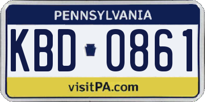 PA license plate KBD0861