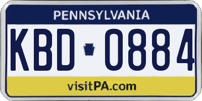 PA license plate KBD0884