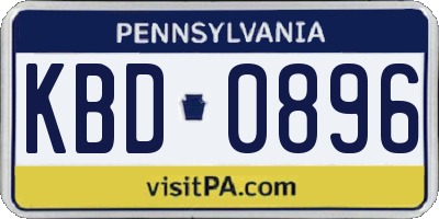 PA license plate KBD0896
