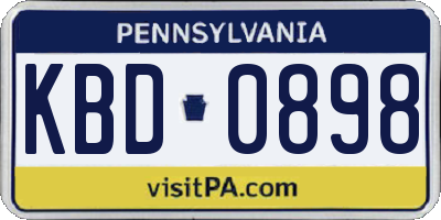 PA license plate KBD0898