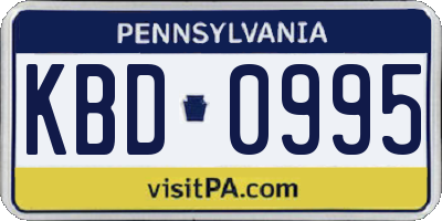 PA license plate KBD0995