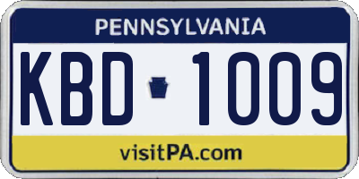 PA license plate KBD1009