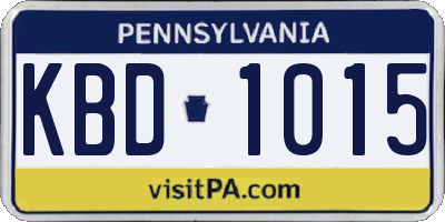 PA license plate KBD1015