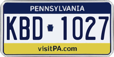 PA license plate KBD1027