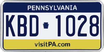 PA license plate KBD1028
