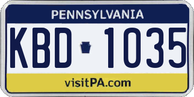 PA license plate KBD1035