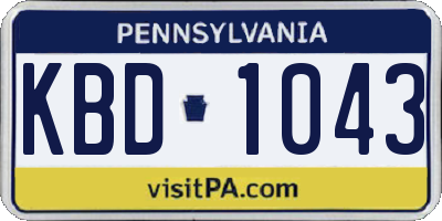 PA license plate KBD1043