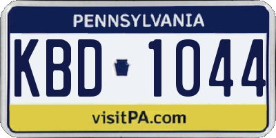 PA license plate KBD1044