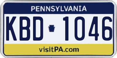 PA license plate KBD1046