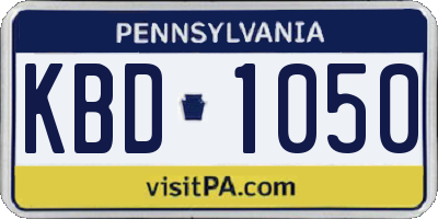 PA license plate KBD1050