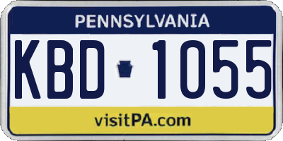 PA license plate KBD1055
