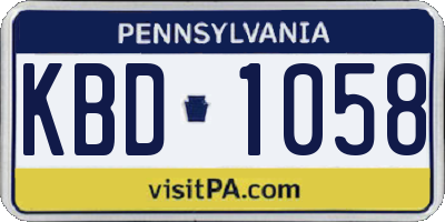 PA license plate KBD1058