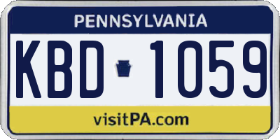PA license plate KBD1059