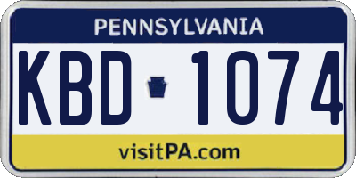 PA license plate KBD1074