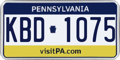 PA license plate KBD1075