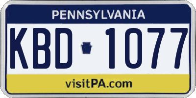 PA license plate KBD1077