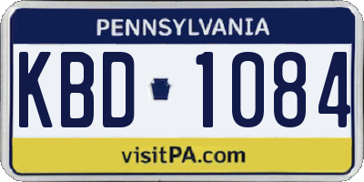 PA license plate KBD1084