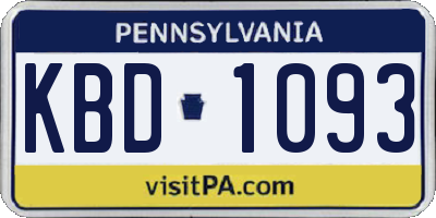 PA license plate KBD1093
