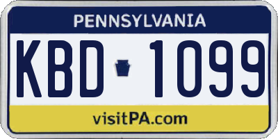 PA license plate KBD1099